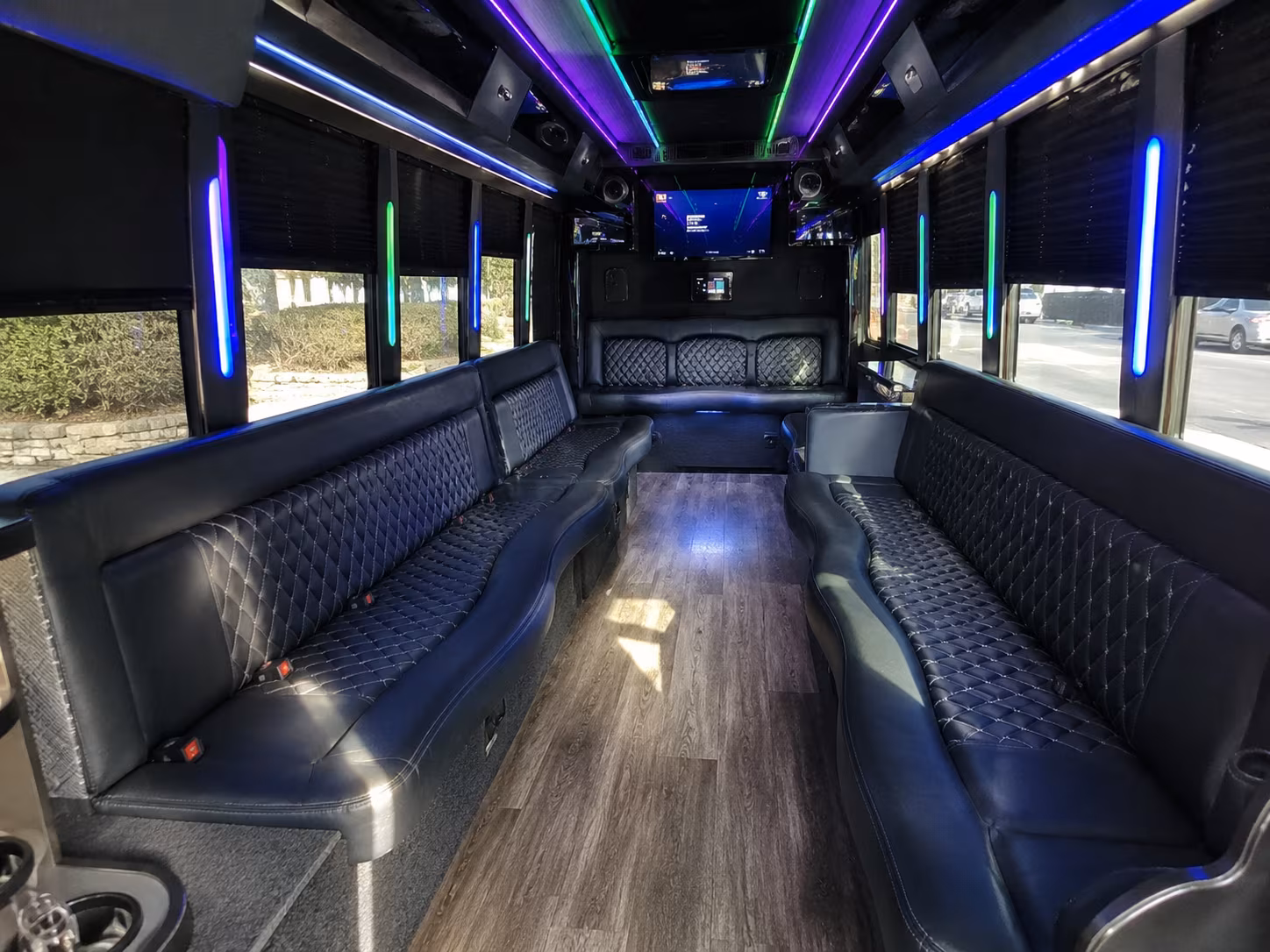 new braunfels 15 passenger party bus interior