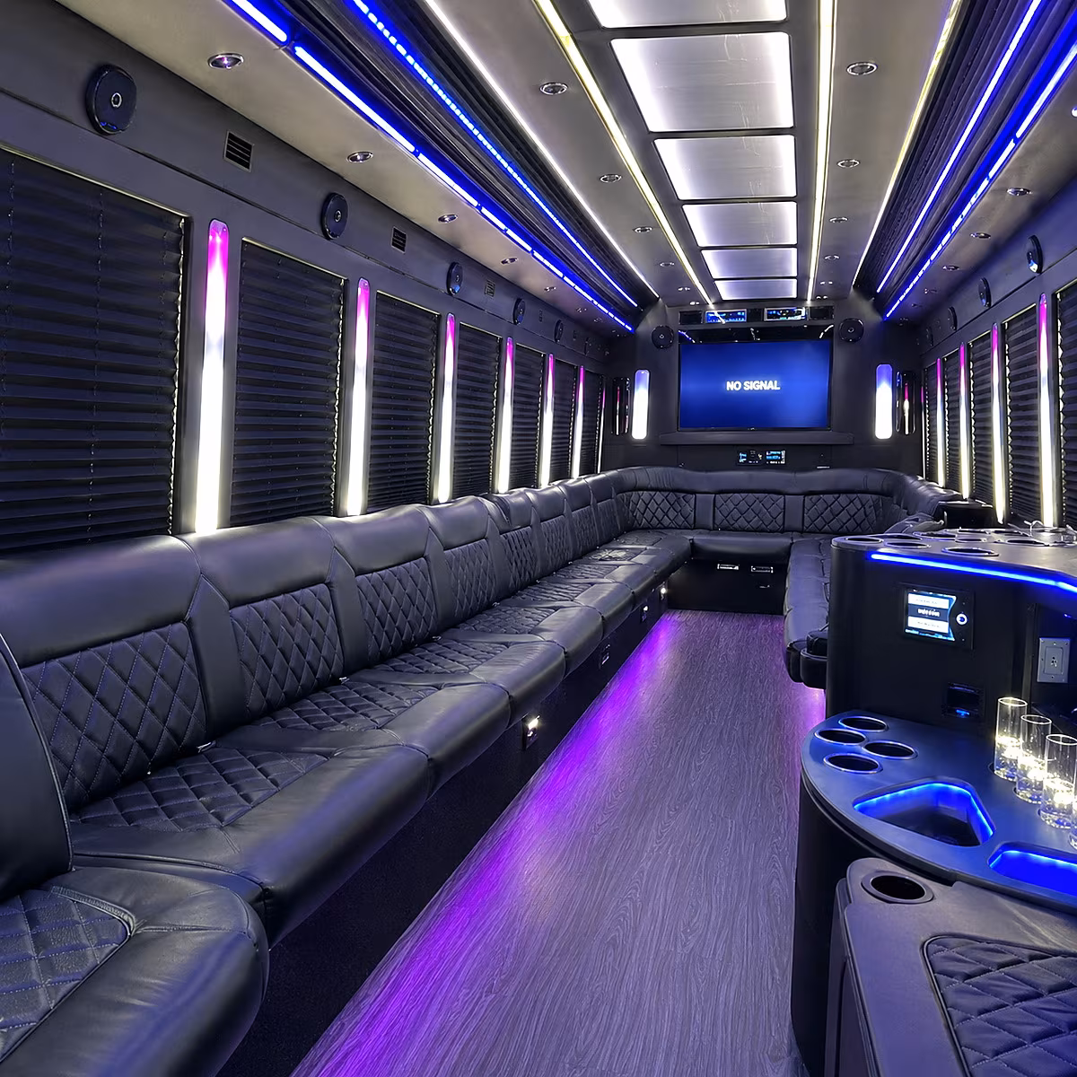 new braunfels 30 passenger party bus inside
