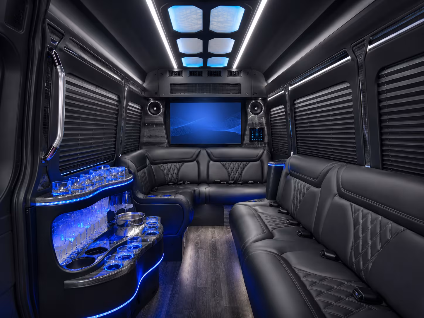 new braunfels 30 passenger party bus interior