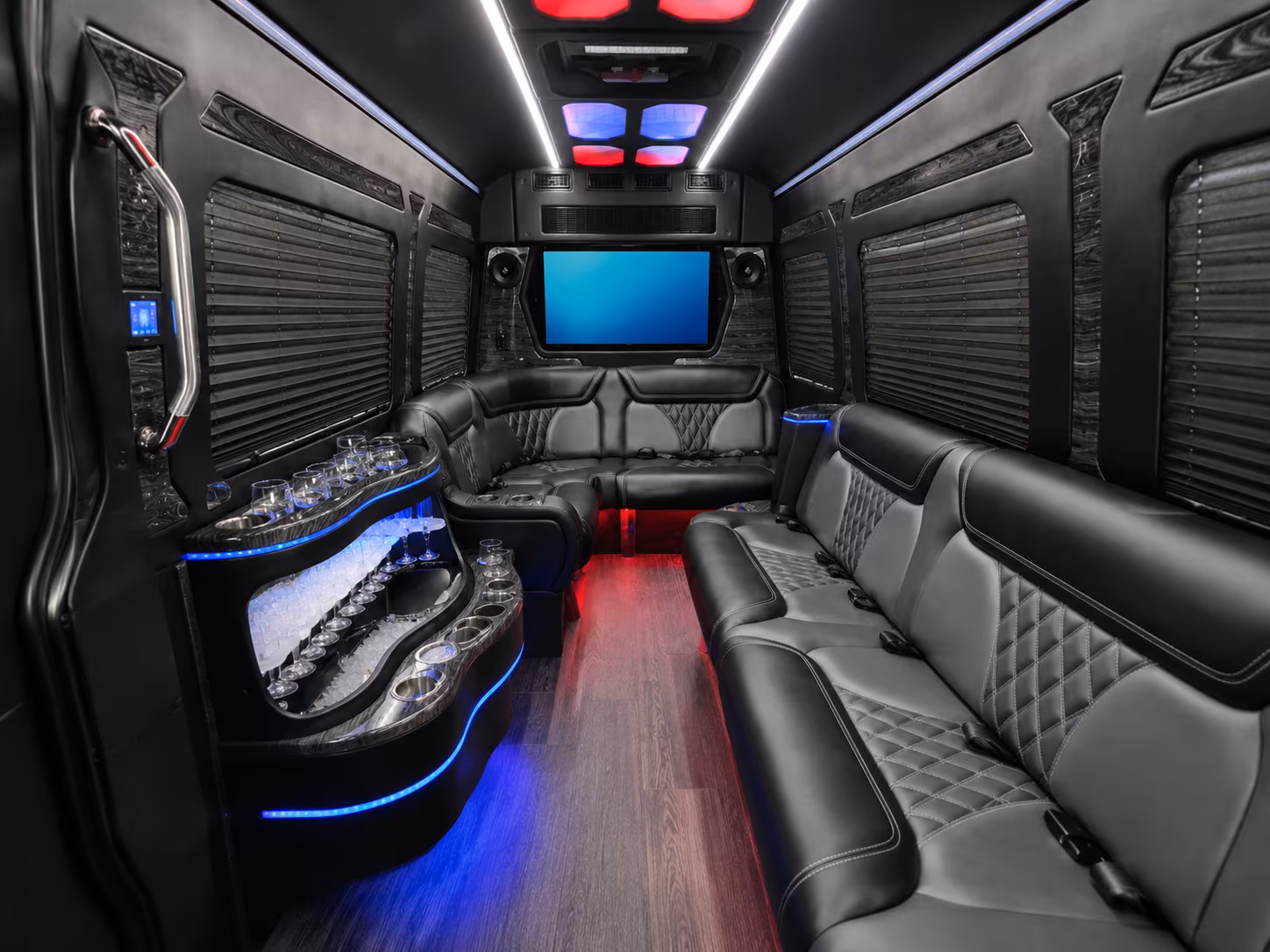 new braunfels 40 passenger party bus inside
